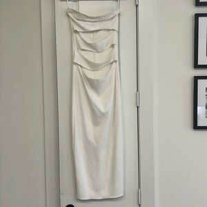 Zara cut out front white dress size L